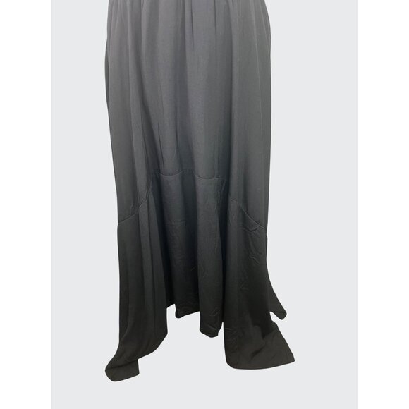 Blu Pepper Womens Black Maxi Dress Asymmetrical Hem Spaghetti Straps Large - Picture 9 of 14